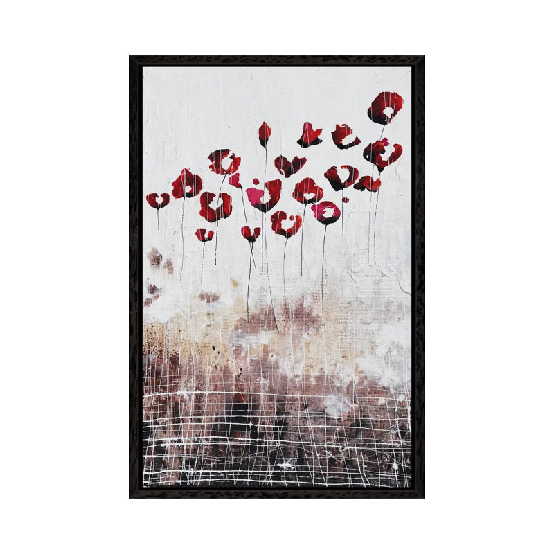 Love Poppies and Memories 1 Piece Painting on Canvas, 101.6cm H x 66.04cm W x 3.81cm D, Black Framed