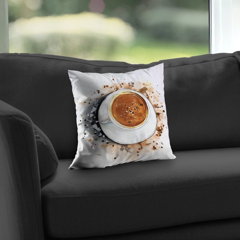 Cappuccino Refreshing Throw Pillow - Home Decor – Poly Twill Throw Pillow with Insert, Double-Sided Print