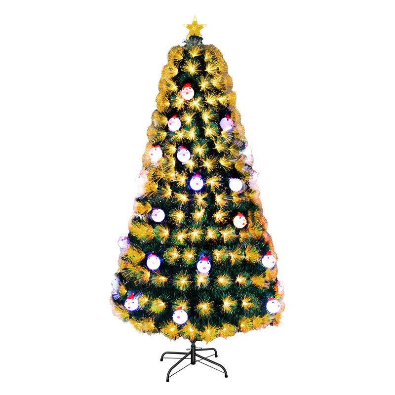 Arbre de Noël artificiel à fibre optique avec 28 lumières DEL, 6'