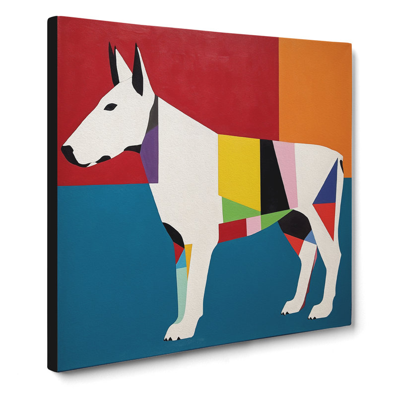 English Bull Terrier Suprematism - Wrapped Canvas