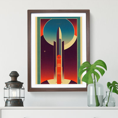 XV1022-4003X Spaceship Rocket Deco No.3 1 Piece Single Picture Frame Wall Art