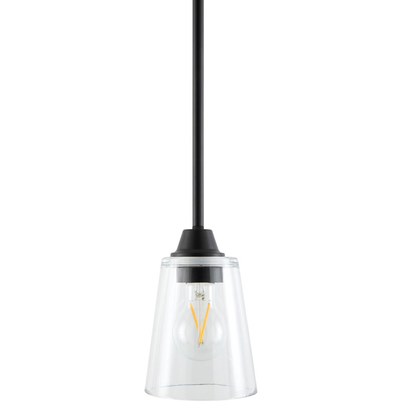 Luminaire suspendu Depardieu, Transparent, Noir mat