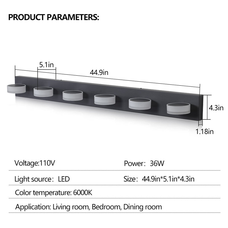 Harneet 6 - Light LED Vanity Light