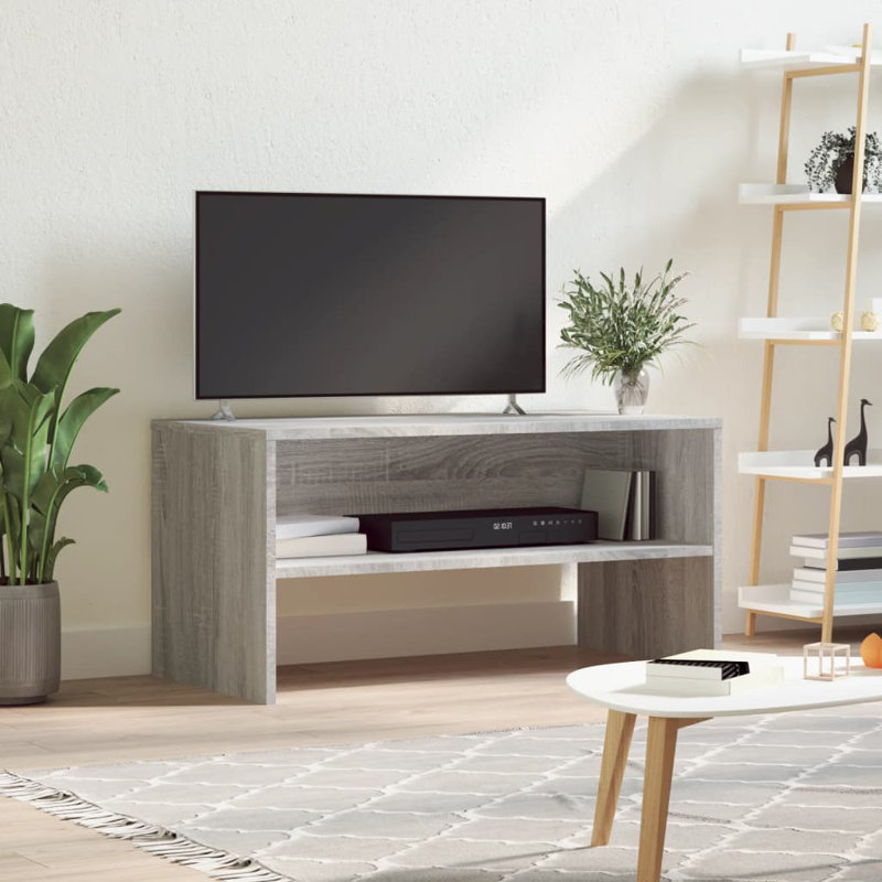 Meuble télé vidaXL avec meuble télé et console multimédia, Sonoma gris, H 15,7 po x L 31,5 po x l 15,7 po