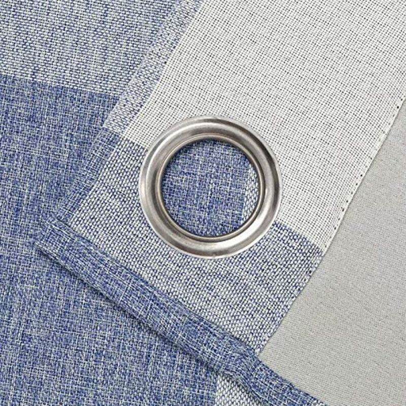 Behanan Buffalo Plaid Gingham Check Farmhouse Curtains – Set of 2 Blackout Grommet Panels for Room Darkening, Blue