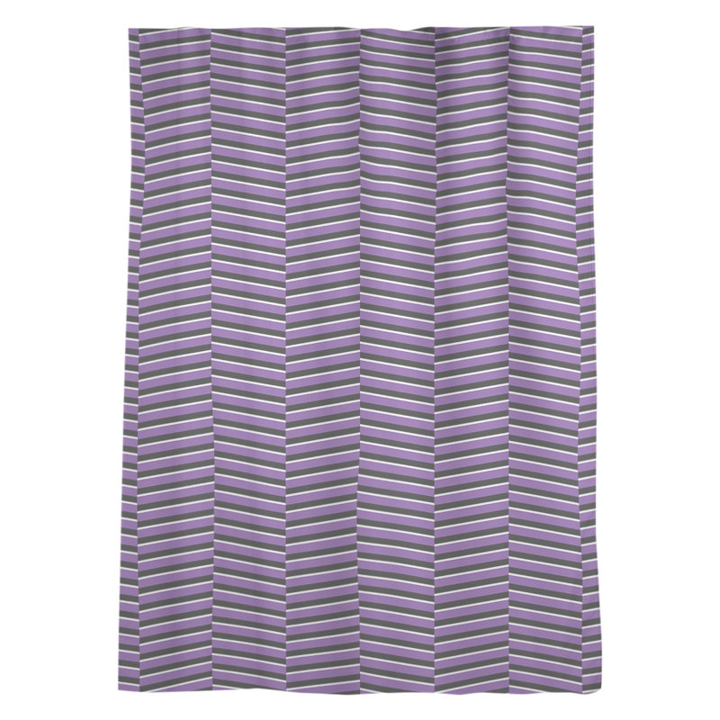 Panneau de rideau simple diaphane à rayures avec passe-tringle, Mauve