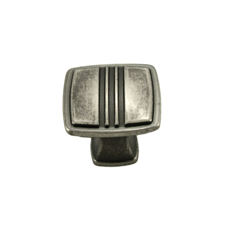 Alder Square Knob, Weathered Nickel