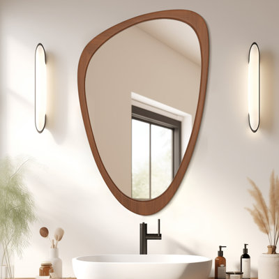 Cotesfield Solid Wood Asymmetrical Accent Mirror