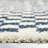 Walker Checkered Navy Blue/White Shag Area Rug-1060452688