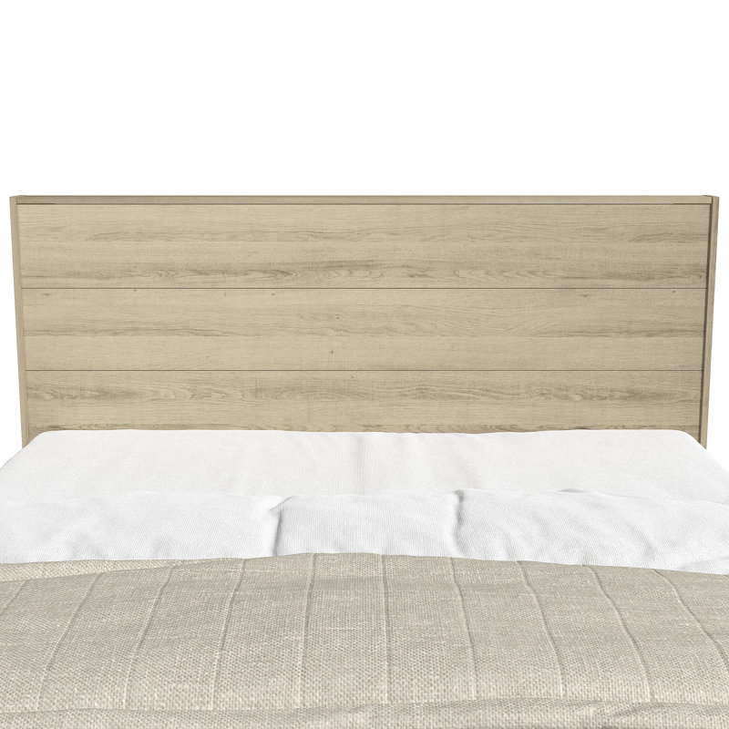 Allyannah Levison Platform Bed With Headboard, Queen, Oslo Oak