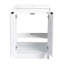 Meuble-lavabo autoportant blanc brillant avec lavabo en résine de 24 po, fonctionnalité esthétique moderne, style et fonction à fermeture silencieuse,