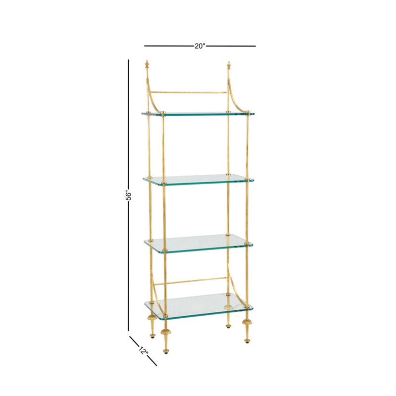 Coleman Etagere Bookcase, Gold