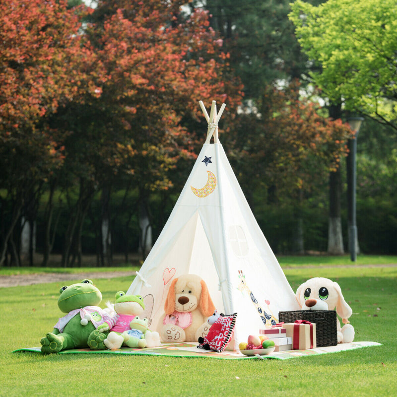 Costway 47'' W x 46.5'' D Indoor / Outdoor Triangular Play Tent