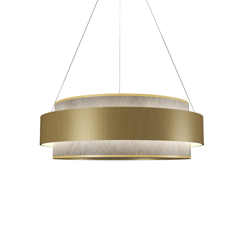 Pendant Accord Petra, 7.87" H x 31.49" W x 31.49" D, Organic Gold
