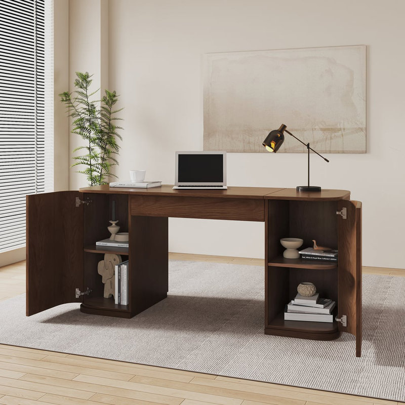 Oval Executive Desk, Walnut