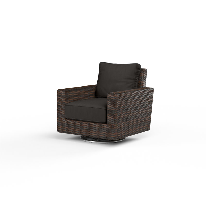 Parris Swivel Rocker Patio Chair with Sunbrella® Cushions, Spectrum Carbon Sunbrella® Plainweave