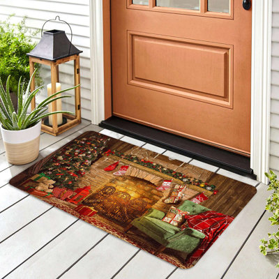 Durable PVC Doormat for Christmas, 15.7 x 27.6 inches | 100% PVC Material, Non-Slip Underside | Festive Holiday Design, Perfect for Indoor & Outdoor Use, Easy to Clean, Adds Cheer to Your Home Entrance