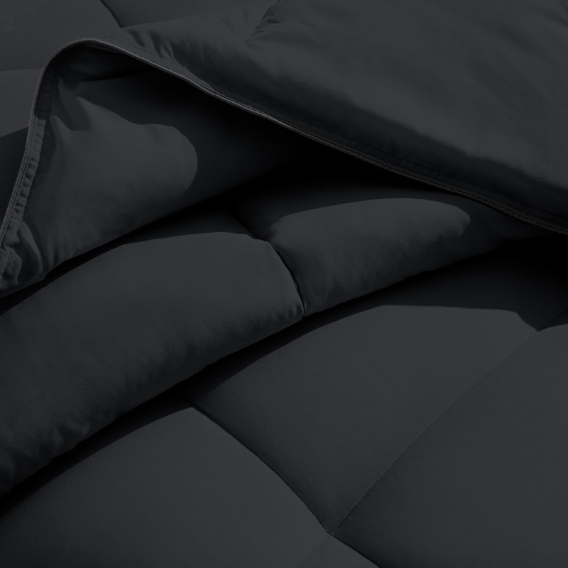 Down Alternative Comforter Duvet Insert, King, Black