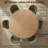 Modern 7-Piece 60-Inch Round Oak Veneer Dining Set With 6 Linen Chairs-231297749