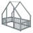 Contemporary House‑Shaped Floor Bed Featuring Safety Fence And Guardrails-686505376