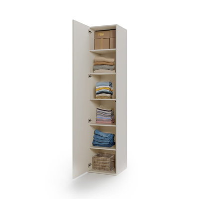Charlie Tall Cabinet 50 cm - Slim Tall Storage with Warm Two-Tone Design