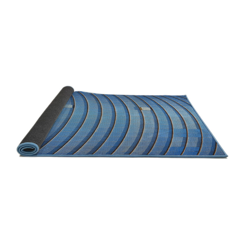 Tapis de zone bleue à motifs, Rond 3 pi