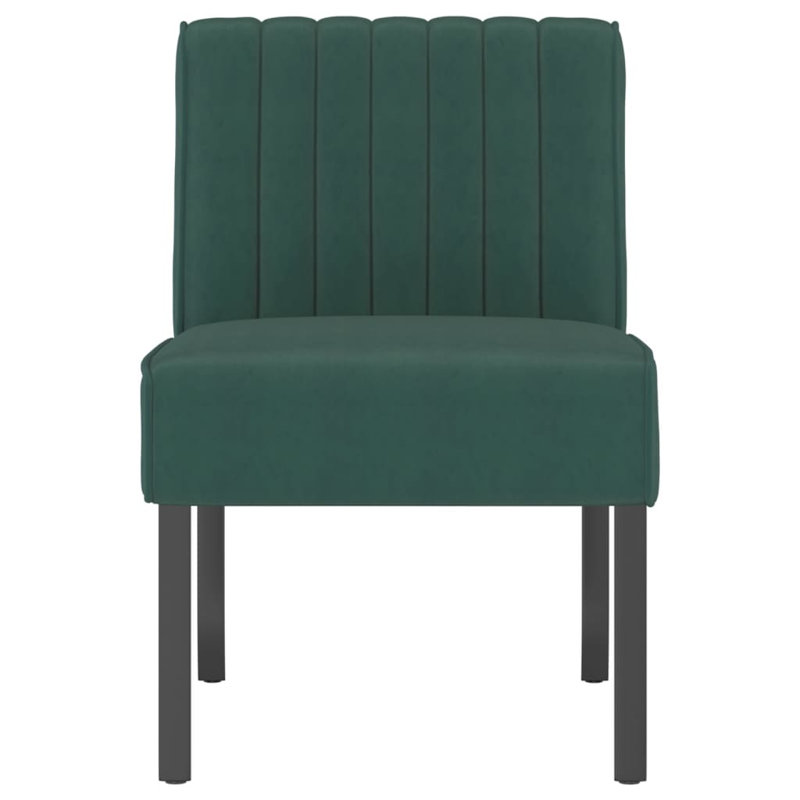Rilynne Chair Upholstered Accent Slipper Lounge Chair with Wood Legs Velvet, Light Gray 100% Polyester