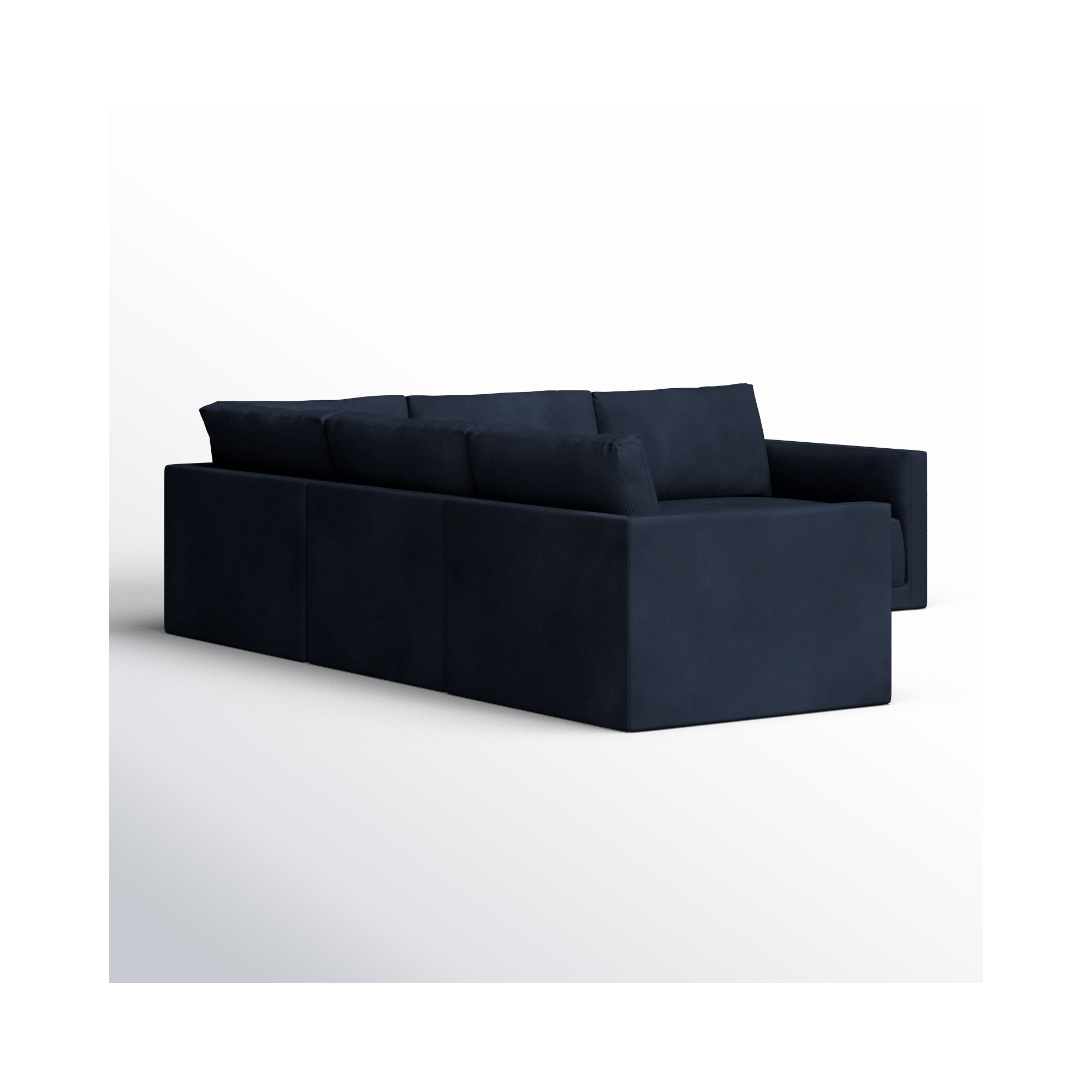 Deirdre 5 - Piece Modular Velvet Reversible Sectional, Navy