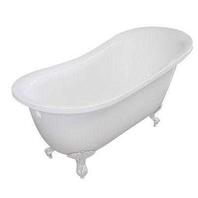 55.25'' x Freestanding Soaking Acrylic Bathtub