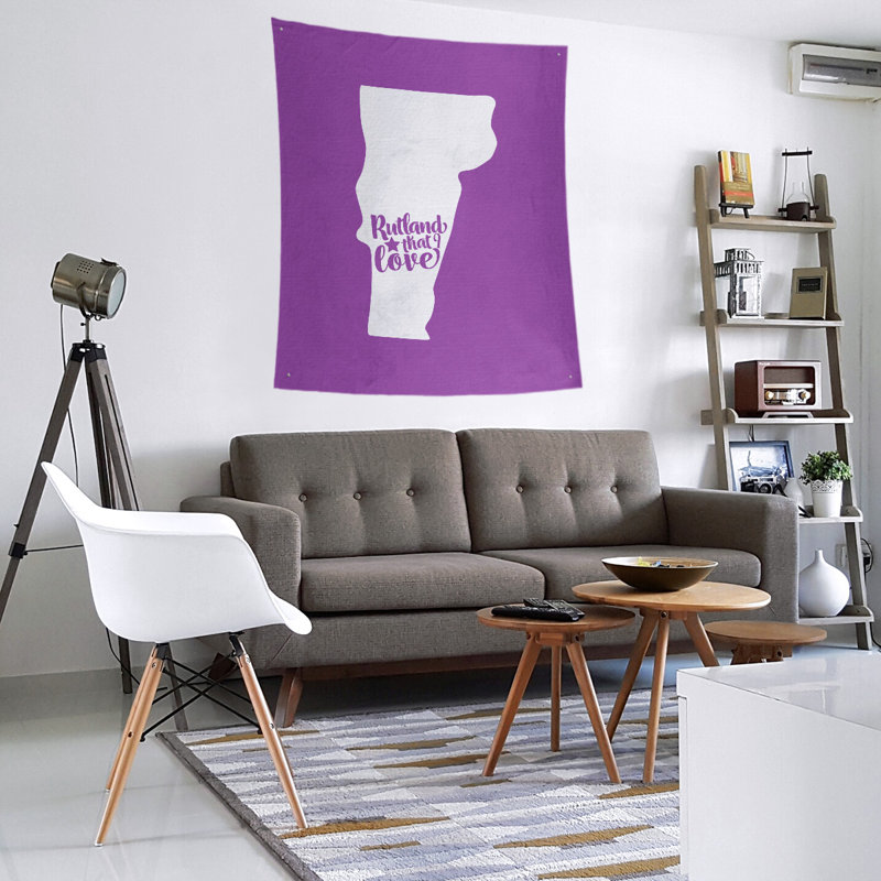 Tapisserie murale «Rutland Vermont Love», H 27,5 po x l 37,5 po, Violet