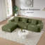 Canapé modulaire de 113 po, canapé en L en velours côtelé vert avec repose-pieds mobile et 3 coussins, aucun assemblage requis, canapé de salon à assise profonde-868095501