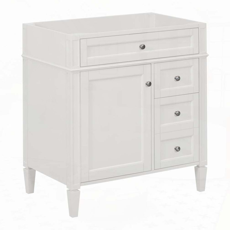 Meuble-lavabo de salle de bain 30 po sans lavabo supérieur, armoire de rangement moderne avec 2 tiroirs et un tiroir basculant