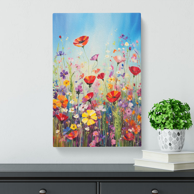 Wildflowers Colour Field No.3 - Wrapped Canvas, 50cm H x 35cm W x 3cm D