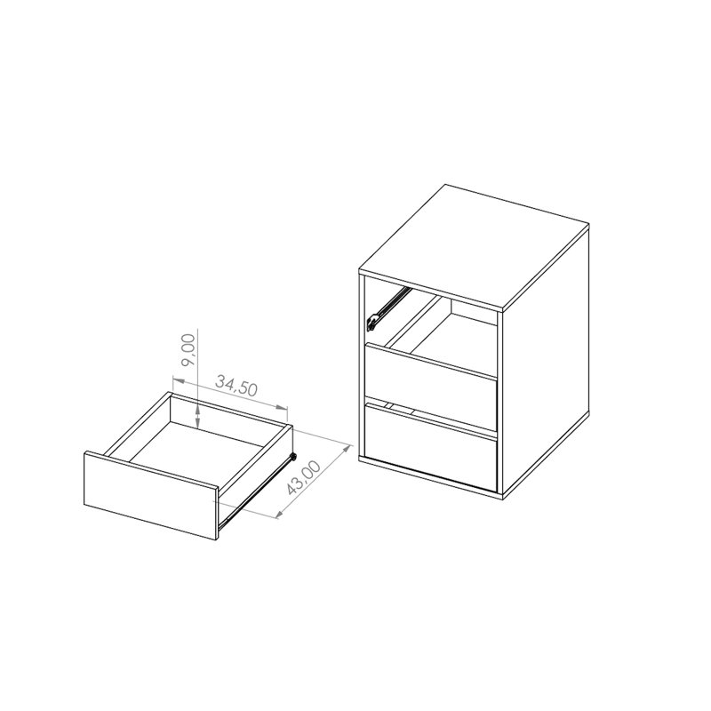Bono 44cm W Manufactured Wood Bedside Table