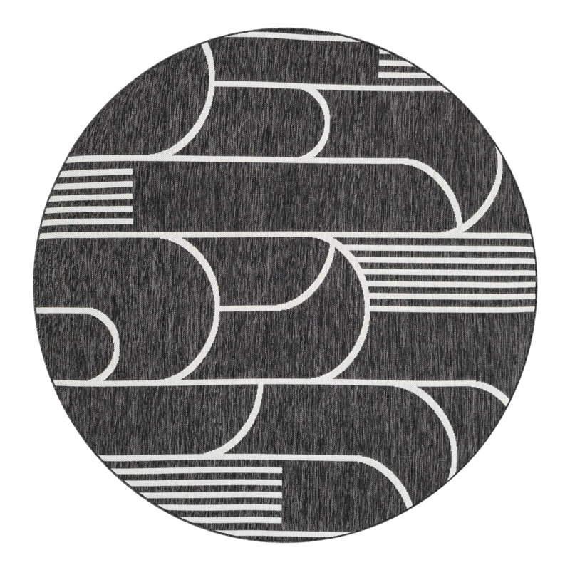 Indoor/Outdoor Modern Area Rug, Round 6'1"