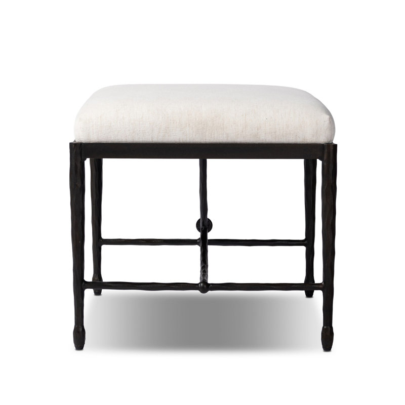 JADE Upholstered Accent Stool, Crypton Nomad Snow