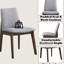 2 chaises d'appoint en tissu gris avec finition noyer - siège confortable et moderne de style scandinave (2 pièces) pour un siège stable