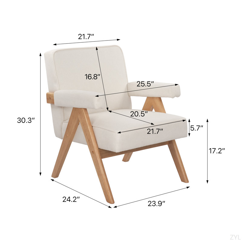 Chaise de loisir Hengming, Crème, crème