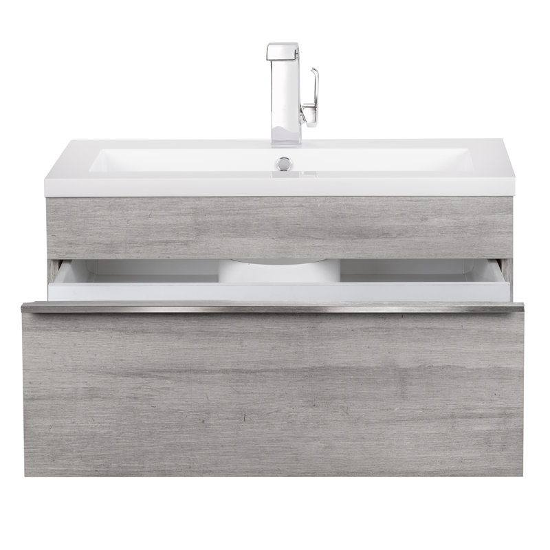 Arlie 30" Single Sink Wall Mounted Bathroom Vanity with Cultured Marble Top, Soho