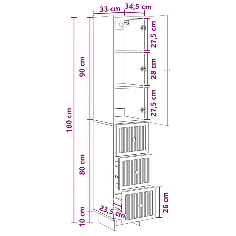 Storage Cabinet, Smoked Oak