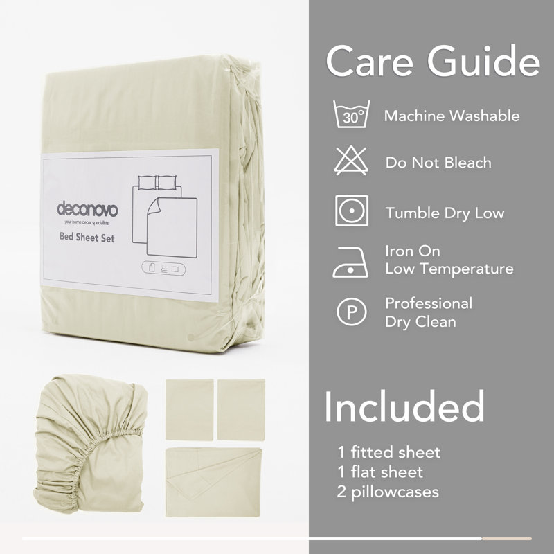 Microfiber Sheet Set, King, Beige