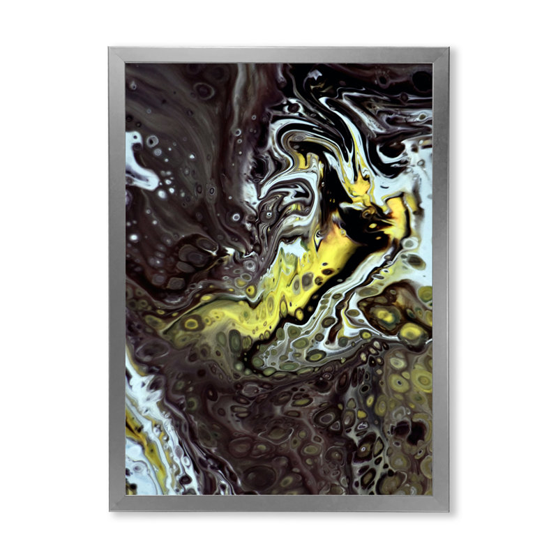 Œuvre d'art moderne sur toile, H 30 po x l 40 po x P 1,5 po, Cadre photo argenté