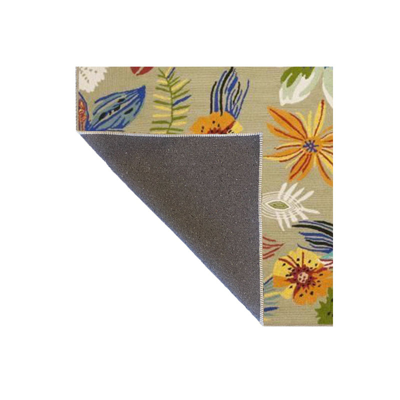 Tapis décoratif multicolore à motif floral floral et lavable à la machine, Tapis de couloir 4 pi 11 po x 9 pi 10 po