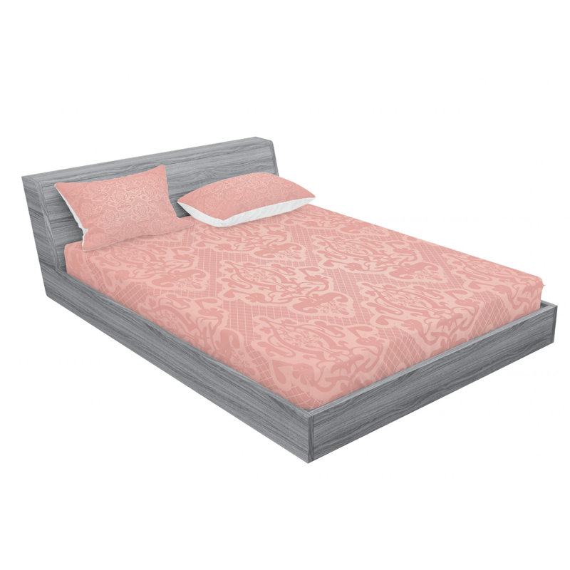 Microfiber Damask Sheet Set, Full Sheet Set + Fitted Sheet + 2 Pillowcases