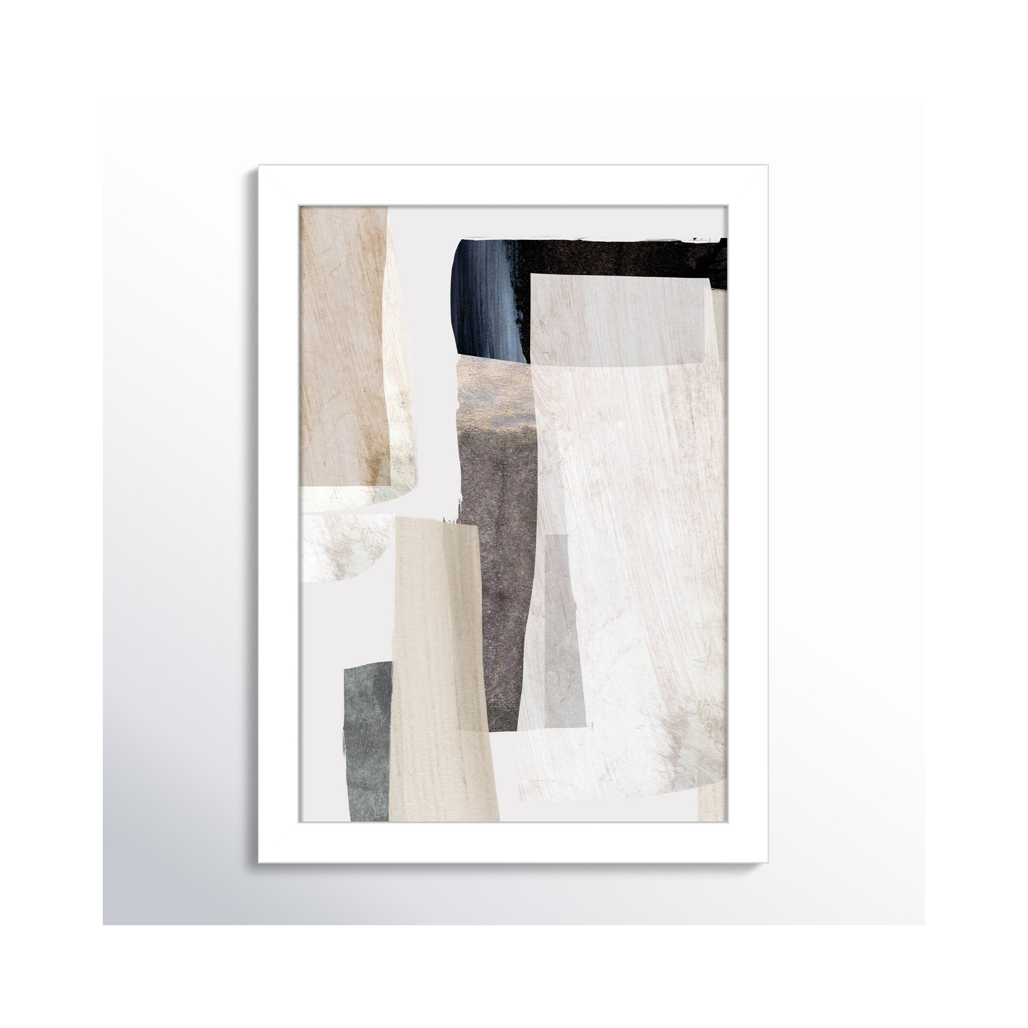 Clay No 2 by Dan Hobday Wood Framed Wall Art Print, 13" H x 10" W, White