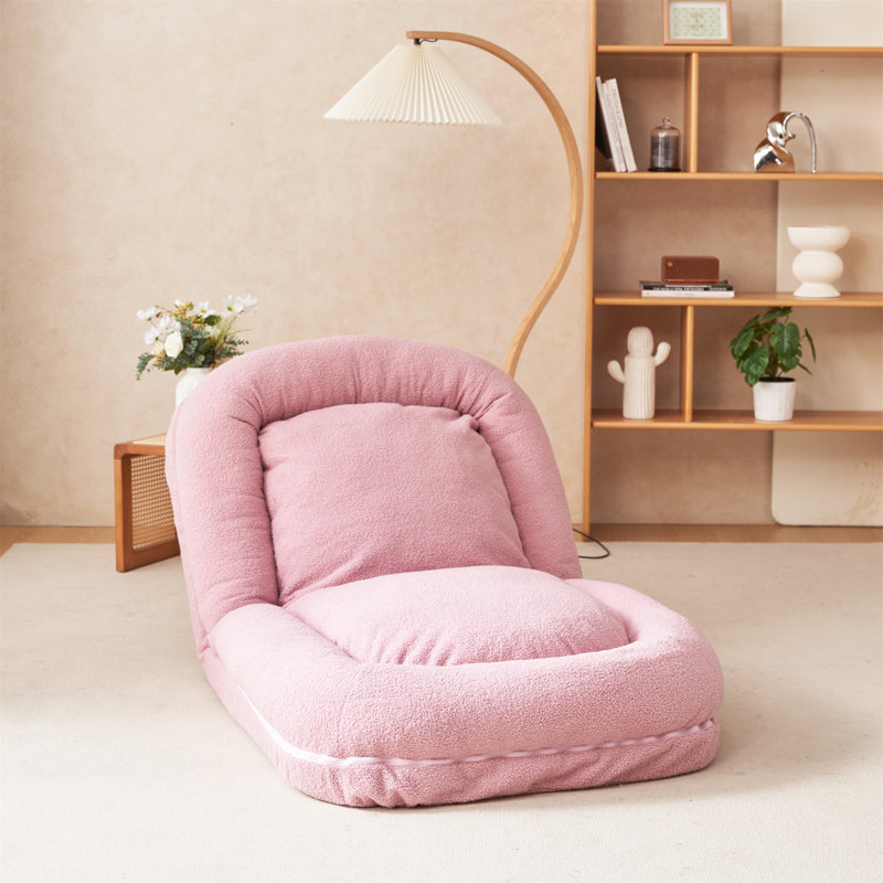 Canapé-lit triple rabattable, H 30 po x l 35,8 po x P 42,5 po, Rose