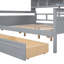 Lit de jour gris, base en lattes de bois, tablette de chevet et 2 tiroirs - fonctionnel pour la chambre à coucher et la base de l'espace de vie, configuration de deux pièces-941699210-941699212