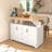 55.7'' Large Kitchen Island with 2 Drop Leaf,, Rolling Kitchen Cart on 5 Wheels with Power Outlet, Folding Storage Dining Table with Spice & Towel Rack , 3 Drawers-1013495682