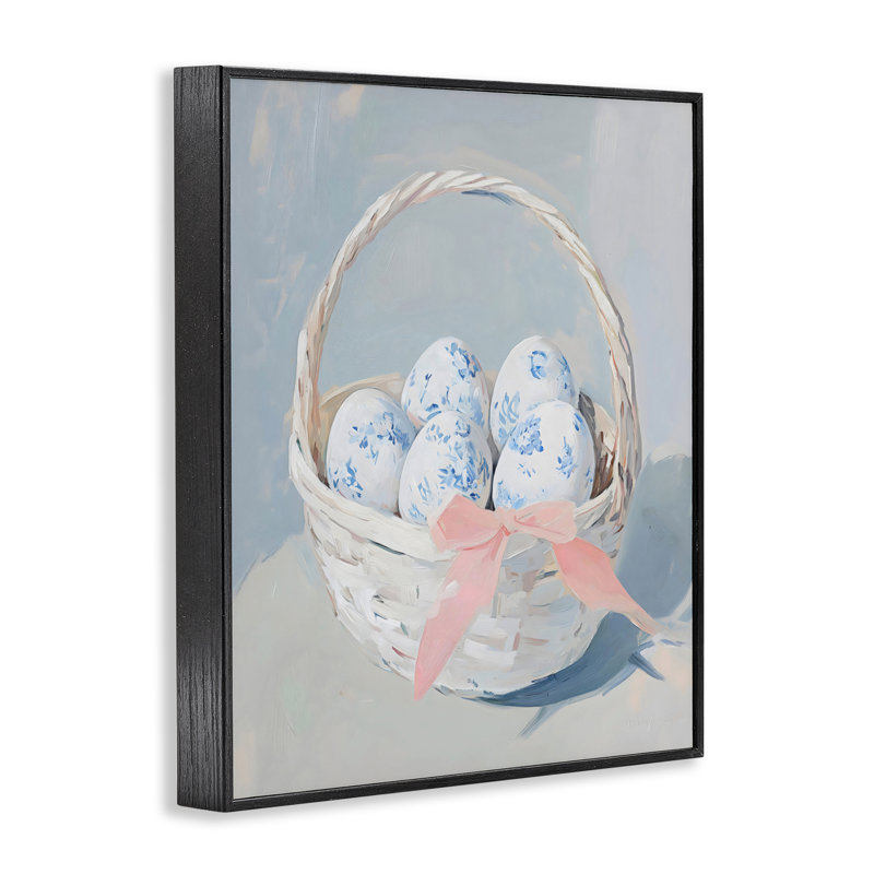Giclée bleue encadrée par œuf, design par Arlington Prints, Giclée encadrée noir minuit, H 30 po x l 24 po