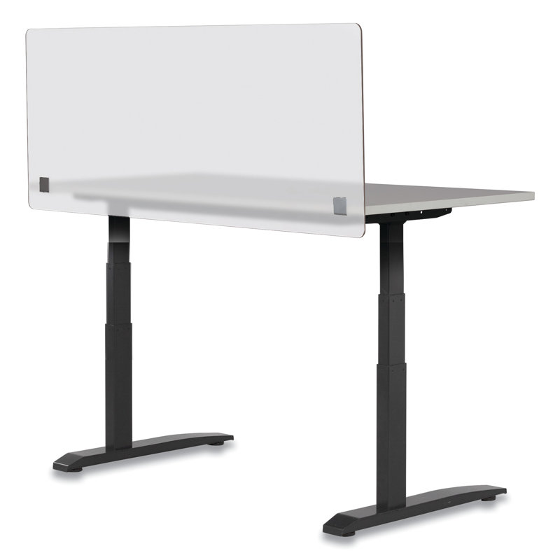 Clear Acrylic Floor Standing Sneeze Guard Panel, 59.4 x 23.5 in